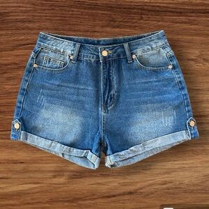 New high waist cuffed jean shorts, Sz.L